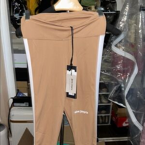 Palm Angels Beige and White Leggings